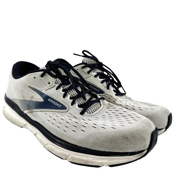 Brooks Dyad 11 Road Running Shoes BioMoGo DNA Dual Arch Pods White Navy 14EE